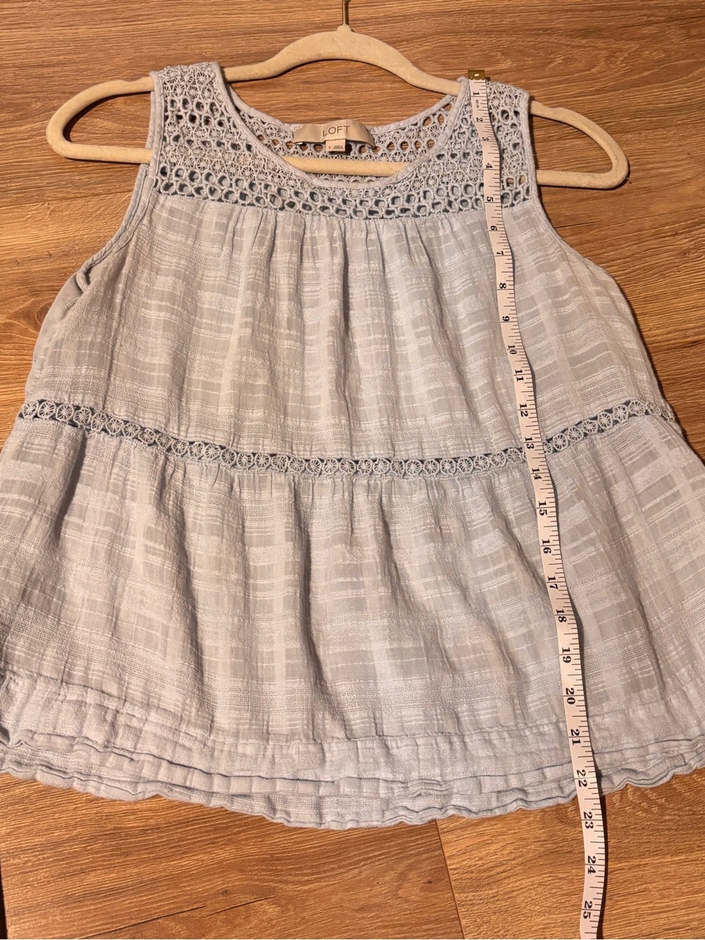 LOFT Light Blue Sleeveless Tank - Picture 7 of 8